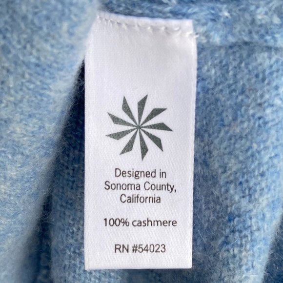 Athleta 100% Cashmere Turtleneck Sweater Heather Blue Minimalist Quiet Luxury-XS - Picture 12 of 13